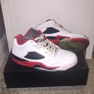 Air Jordan 5 Retro Low White/Fire Red-Black